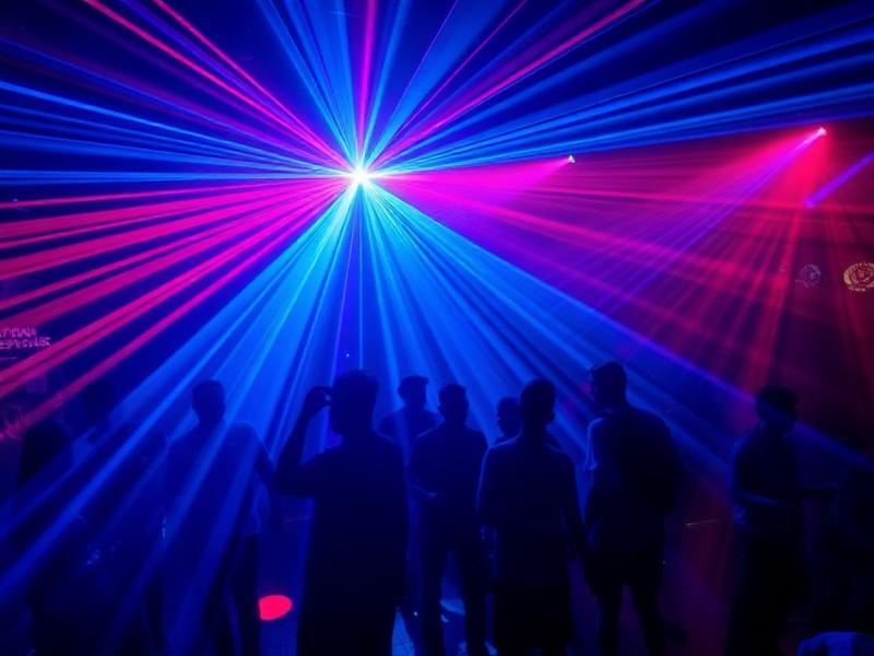 Dance floor with laser lights and party atmosphere